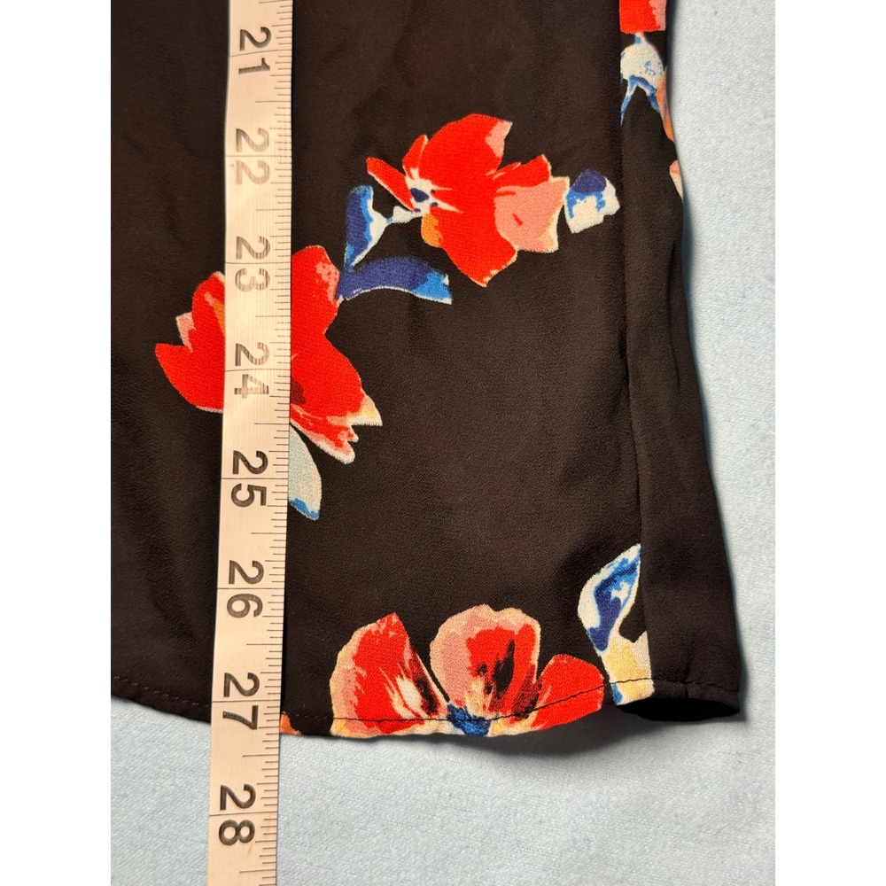 Zac & Rachel Womens Black Floral Bell Sleeve Crochet Lace Blouse Size L - Picture 4 of 10